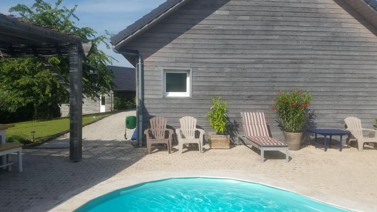 Gite De La Tuillere, Maison Contemporaine En Bois Avec Vue Et Piscine Saint-Aulaire Exterior photo