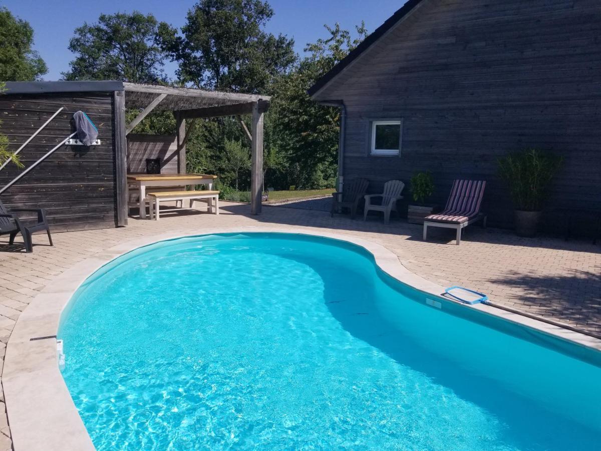 Gite De La Tuillere, Maison Contemporaine En Bois Avec Vue Et Piscine Saint-Aulaire Exterior photo